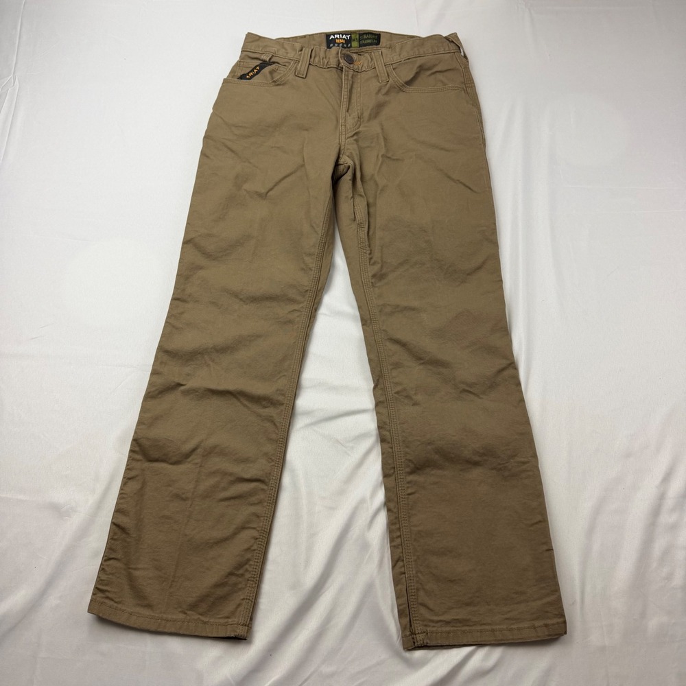 Ariat Rebar M5 Made Tough Pants Mens 30x30 Khaki Straight Leg Workwear 10051859